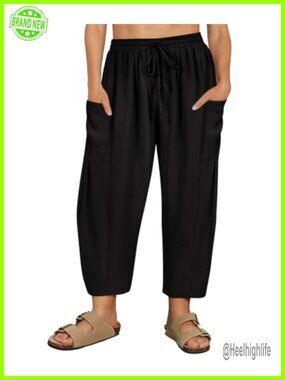 Plus Size Palazzo Harem Pants Drawstring Wide Leg Ankle Beach Vacation